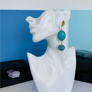 Turquoise gemstone earrings Blue earrings Gift earrings